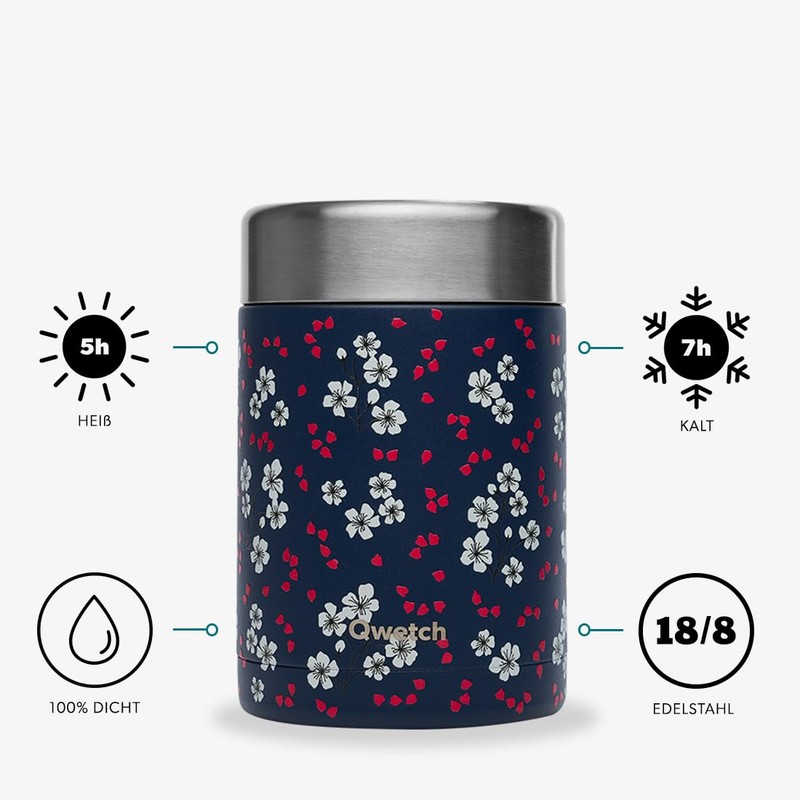 QWETCH - Isothermal Lunch Box - Hanami Blue 600 ml
