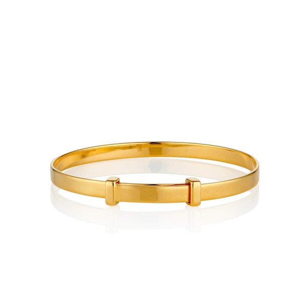 Molly Brown London 18ct Gold Plated Sterling Silver Signature Expandable Baby Bangle. Christening Bangle | Baby Jewellery | Baby Keepsake | Baby Shower Gift​​​