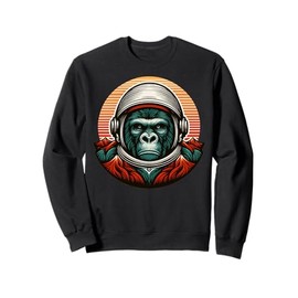 Gorilla Astronaut in Space Helmet Bold Sci-Fi Design Sweatshirt