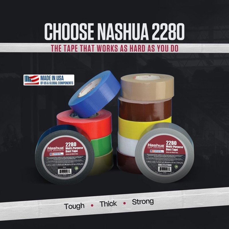 Nashua 2280 Silver Duct Tape, All Purpose, Water Resistant, 4