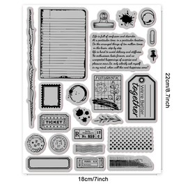 GLOBLELAND Vintage Postcard Background Cling Rubber Stamp 7.09x8.66inch Labels EVA Stamps Embossing Stamp Seal for DIY Scrapbooking and Card Making Paper Craft Decor