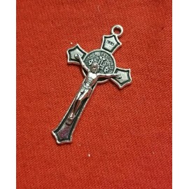 LOT OF 12. St Benedict Cross Stainless Steel  Catholic Jesus Crucifix Pendant