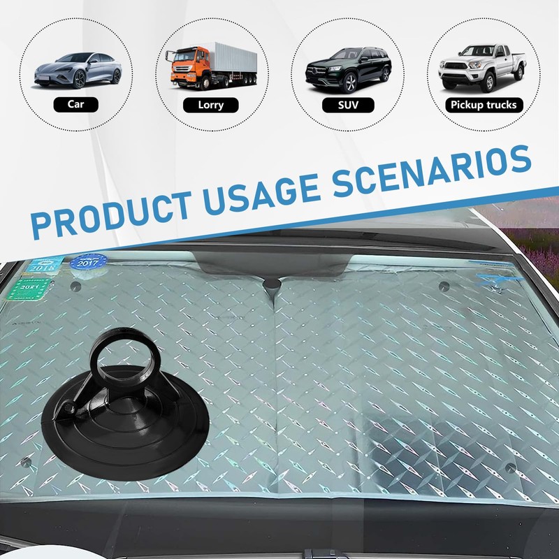 Ohleats 24PCS Car Glass Windshield Sunshade Suction Cups, Powerful Pull