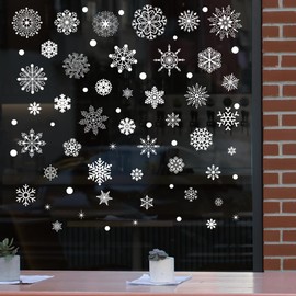 YIZHI Christmas Static Clings for Glass Windows 9 Sheets Christmas Window Decals Snowflakes Christmas Decorations for Kids Holiday Window Clings Winter Decorations