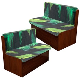 CRFATOP Sets of 2 Floral RV Dinette Cushion Slipcover Printed Camper Cushion Covers Stretch 2 Seat Sofa Chair Cover Furniture Protector for RV Car Bench 2 Backrest Covers & 2 Bench Covers,04