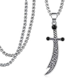 Sbzxbt Zulfiqar Sword Necklace 925 Sterling Silver Zulfiqar Necklace for Men Jewelry Gifts for Men
