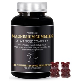 Fraction One Fraction One Magnesium Gummies - 120 Gummies - 60 Servings - 2600MG PER Serving - Magnesium Citrate 1400mg - Magnesium Glycinate 250mg - Magnesium Malate 200mg - Magnesium Oxide 150mg - Elemental Mg