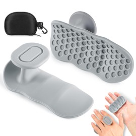 AGSDGAWD Weight Lifting Grips for Men and Women, Ergonomic Anti-Slip Rubber Gym Grip Pads, Fingerless Workout Gloves for Dumbbell, Deadlift, Barbell, Pull-Up, Strength Training, Gym Training(Gray)