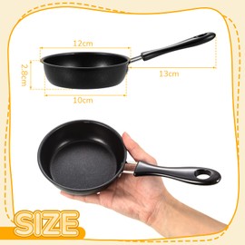 Tessco for you 2 Pieces One Egg Frying Pan, Mini Induction Frying Eggs Skillet, 4.7 Inch Round Mini Non Stick Fry Single Pan with Heat Resistant Handle Portable for Stove Gas Induction Hob