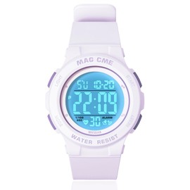 Kids Watches Digital Sport Watches for Girls Boys Outdoor Waterproof Watches with Alarm Stopwatch Child Wrist Watch Ages 7-15-Purple