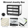 Gifturbo 3-Tier Mirror Black Jewelry Box,Jewelry Organizer Glass with 3