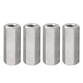 TOPPROS Pack of 4 M8 X 1.25-Pitch 40 mm Length Metric Hex Coupling Nut 304 Stainless Steel Rod Coupling Nuts