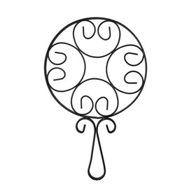 Hosoncovy Cast Iron Hot Pot Holder Pad with Handle,Heat Resistant Pot Mat Hot Pot Trivet Mat Table Place Mat Kitchen Worktop Protector Dish Mat (Black, S)