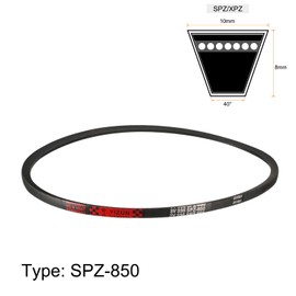 sourcing map SPZ-850 Drive V-Belt Industrial Power Rubber Transmission Belt 850mm Pitch Girth 10mm Width 8mm Height