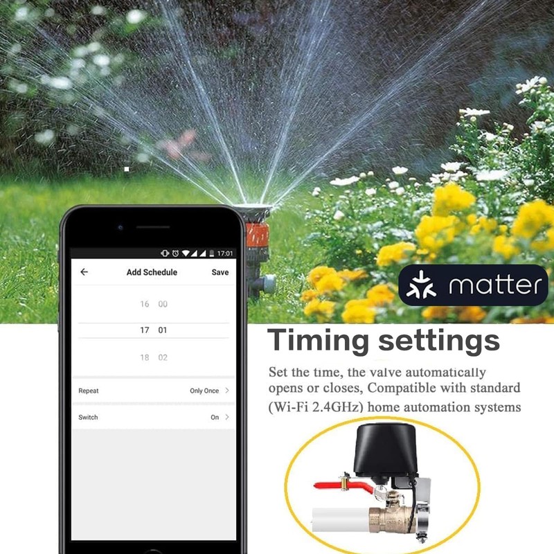 Jinvoo Matter Smart Water Valve, Matter Valve, Electric Smart Valve,