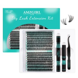 Lash Extension Kit,DIY Individual Lashes Clusters Kits,Including Bond And Seal,Remover For Eyelashes Extensions,Applicator Tool For False Eyelash Cluster Kit 320Pcs At Home(3040D|D-Mix9-16|set)
