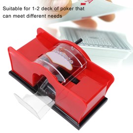 Casino Card Manual Shuffler, Card Shuffler Mute Safe Firm Sturdy Wear Resistant Portable Compact for Men Women for Family Gathering for Home Office(red)