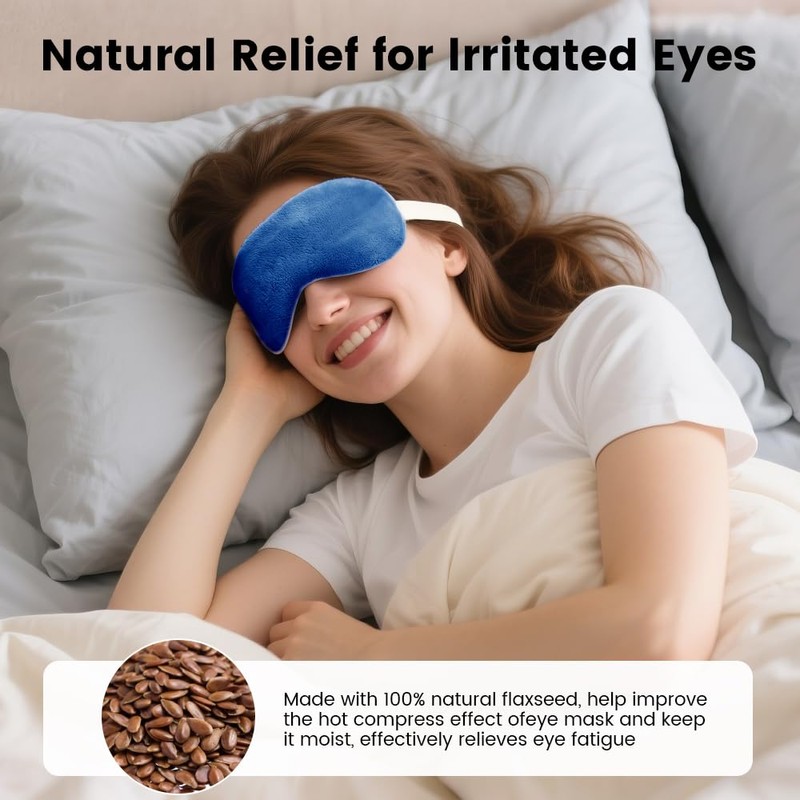 Microwave Heated Eye Mask, Steam Warm Compress for Dry Eyes,