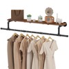 YheenLf Wooden, Space Saver Wall Mounted Garment Rack, Heavy Duty