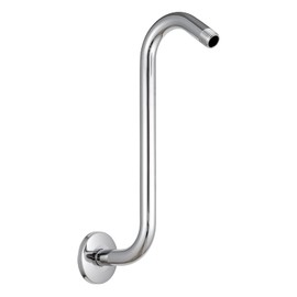OFFO Shower Head Extension Arm 12 in, S Shaped Shower Arm with Flange High Rise Goose Neck Shower Arm Extension Chrome Finish