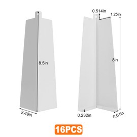 16 PCS Aluminum Siding Corners 8 inches,Outside Siding Corner Caps with Nails,Easy Installation for Wooden House,Mobile House