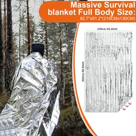 NJCXOLA Rettungsdecke, Rettungsdecke Silber, Notfalldecke für Erste Hilfe, Für Camping Und Outdoor (210 X 130cm,5pcs)