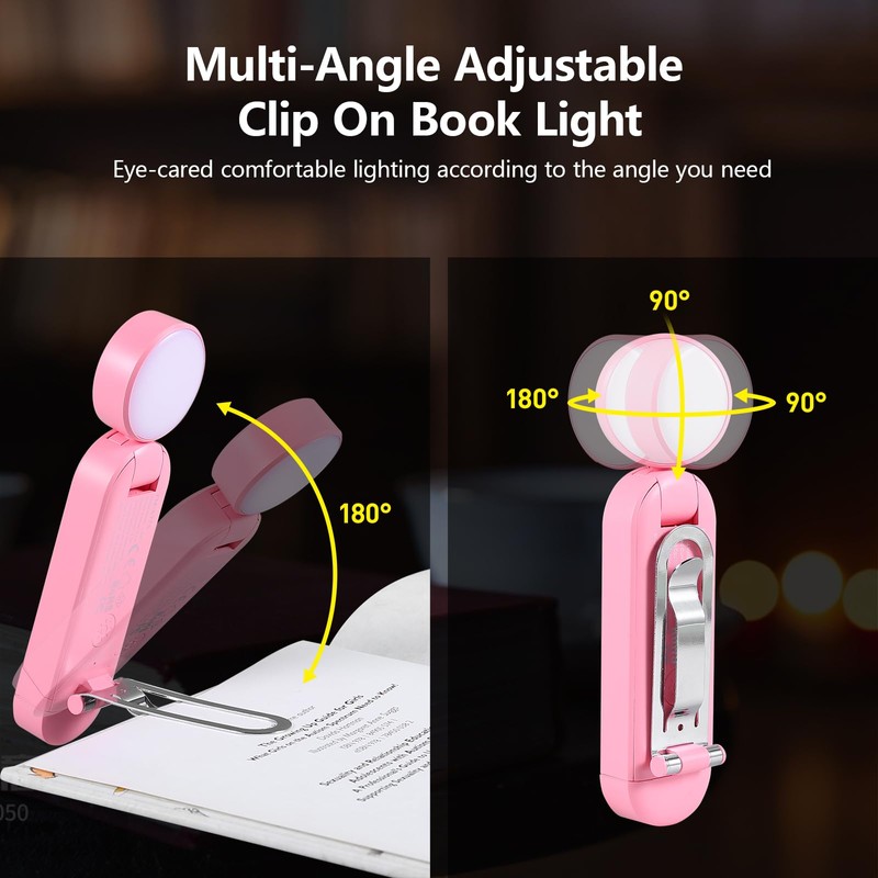 VAVOFO USB Rechargeable Blue Light Blocking Amber Clip On Bookmark