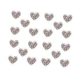 FOMIYES 20pcs Heart Shining Nail Gems Rhinestone Nail Art Stickers DIY Decorations for Art Lovers
