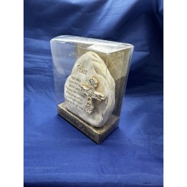 inspirational cross rock Peace gift boxed 4.5” new