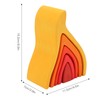 5pcs Fire Flame Element Stacking Toys Wooden Stacker Nesting Building