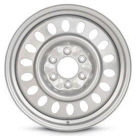 New OEM Replacement Wheel for 2002-2009 GMC Envoy 17x7 inch Steel Rim Painted Silver Fit 245/65R17