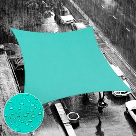 ShadeMart 8' x 12' Turquoise Waterproof Shade Sail Sun Shade Sail Rectangle Custom Size Water Resistant Canopy Awning Shelter, 95% UV Blockage for Outdoor Patio Garden Carport