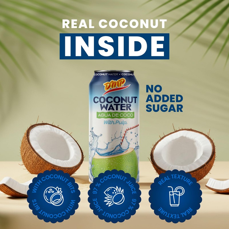 De Mi País Coconut Water with Pulp – Natural Coconut