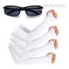 Mangas Protectoras Para Brazos Protección Solar Uv,4 Pares Color Blanco