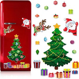 Magnetic Christmas Tree for Refrigerator, Soft Magnetic Set, Reusable Holiday Decor for Kids & Family, Lovely Xmas Decoration for Home, Kitchen, Office (Christmas Tree-A 2026 Plus)