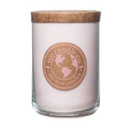 Eco Candle Co. Recycled Candle, Lovespell, 26 oz. - Scents of Cherry, Apples, Peaches, & Jasmine - 100% Soy Wax, No Lead, Kraft Paper Label & Lid, Hand Poured, Made from Midwest Grown Soybeans