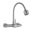 FLWUEUE Wall Mount Kitchen Sink Faucet with Sprayer 8“ Inch