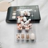 24 Pcs White Press on Nails Short Square,YIHONGYUAN Sweet Glitter