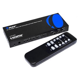 OREI 4K HDMI Matrix Switch 4 X 2, Switcher 18G UltraHD with Arc Supports Upto 4K @ 60Hz & 1080P IR Remote Control - Full Matrix Selection
