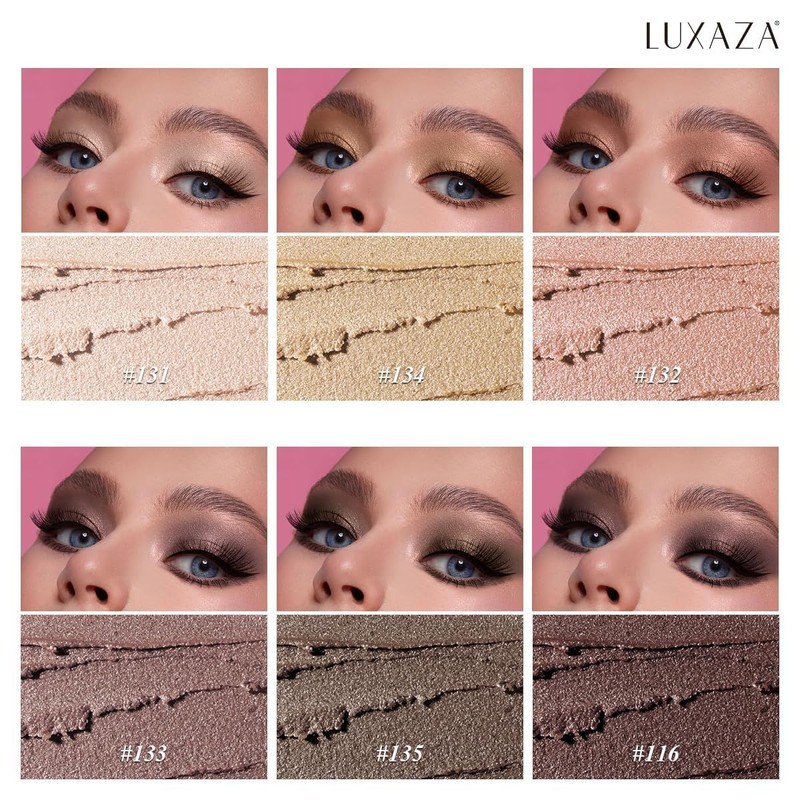 LUXAZA PRO Pink Eyeshadow Pencil Makeup 6 Piece Set, Bright