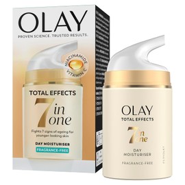 Olay Total Effects 7-in-1 Anti-Ageing Day Cream - Moisturising Face Cream with Niacinamide & Vitamin C - Fights 7 Signs of Ageing for Younger Skin - Fragrance-Free - 50 ml