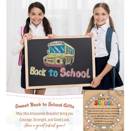 AryaHozel Back to School Bracelet, Back to School Gifts for Students College Middle High School Girls Back to School Supplies Stuff First Day of Kindergarten Bracelet 1st Day of School Bracelet