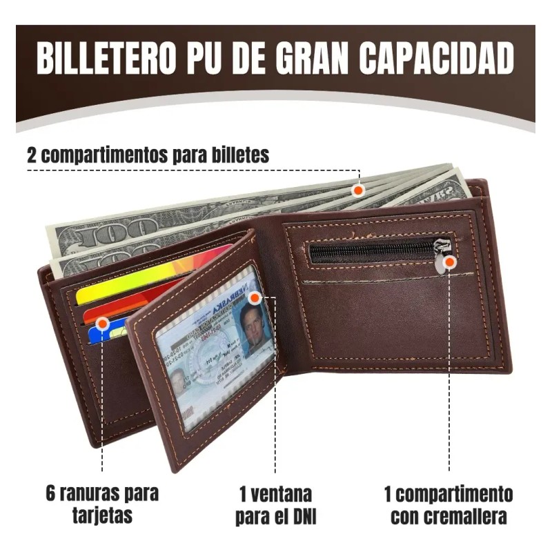Set Regalo Hombre Cartera Cinturón Cuero Regalo Día Del Padre