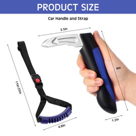 BBTO 4 Pcs Door Handle for Elderly with Assist Support Grip Multifunction Grip Car Door Latch Handle for Seniors and Handicapped(Blue)