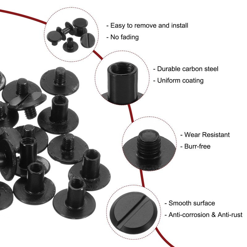 sourcing map 30set M4 x 6mm Chicago Screw Metal Slotted