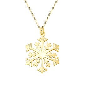 AFFY Snowflake Fashion Pendant Necklace in 14k Yellow Gold Over Sterling Silver