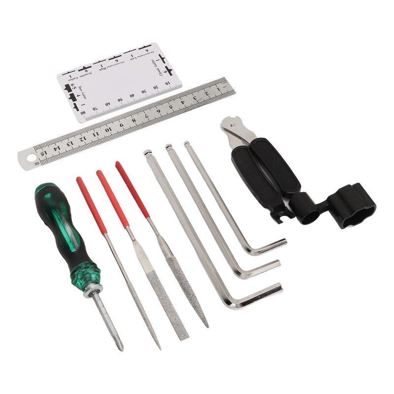 Guitar Maintenance Tool Kit Hex Wrench File Screwdriver Ruler String
