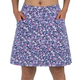 beroy Women's Active Performance Skort Lightweight Skirt for Running Tennis Golf Workout Sports(L Navy)