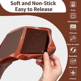 2 PCS Chocolate Bar Mold Silicone Dubai Chocolate Mold 1.4 Inch Deep Silicone Molds Large Candy Bar Mould for Filling Pistachio, Candy, Snacks