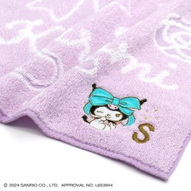 Towel Museum Sanrio Big Ribbon Chromi Towel Handkerchief, PS Purple, Initial S 28-2030071, Approx. 9.8 x 9.8 inches (25 x 25 cm)